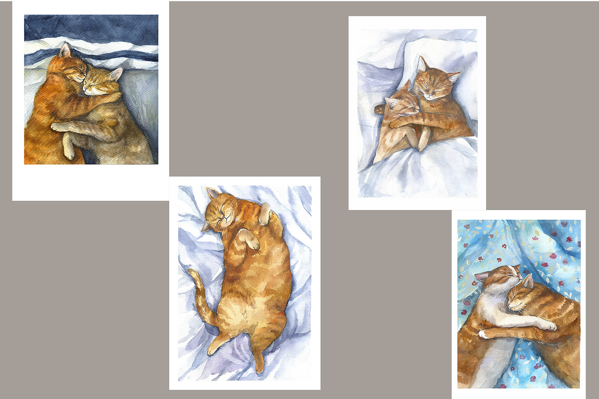Watercolor Clipart, Cat Clipart png, an Object Graphic by KomtsyanTatyanaArt (Photo 2 of 5)