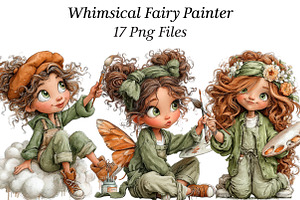 Whimsical Fairy Painter Clipart, an Illustration by CraftArtStudio