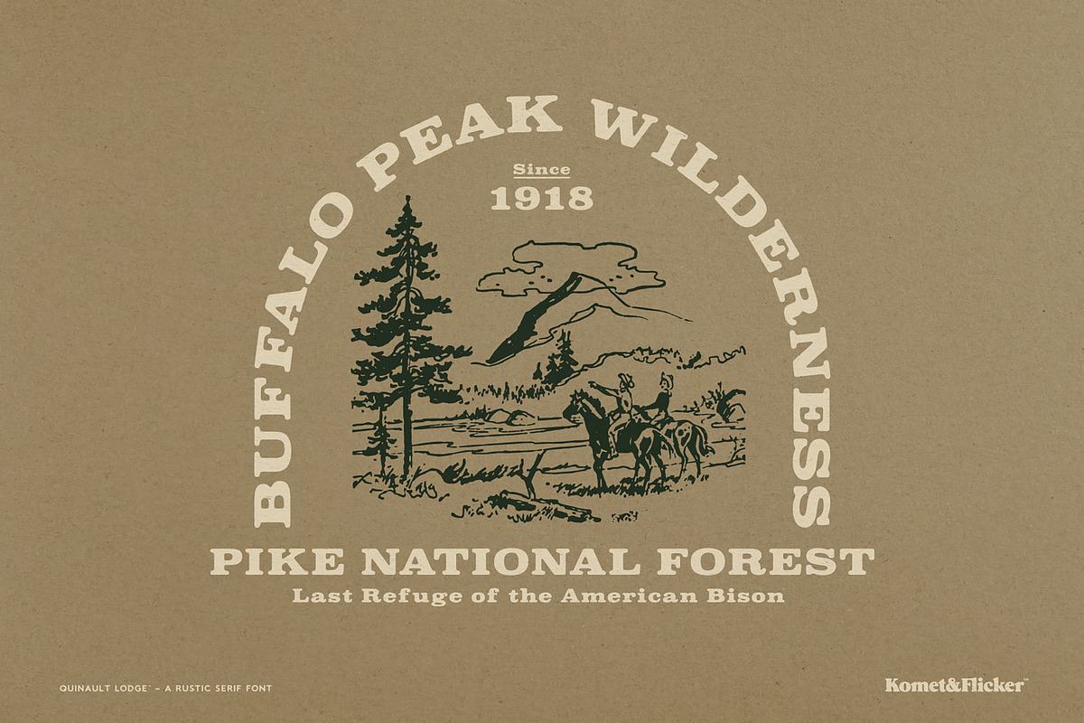 Quinault Lodge - A Rustic Serif Font, a Serif Font by Komet & Flicker (Photo 12 of 15)