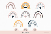 Bohemian Rainbow - Baby boho clipart, an Illustration by BrillCreateArt (Thumbnail 1 of 5)