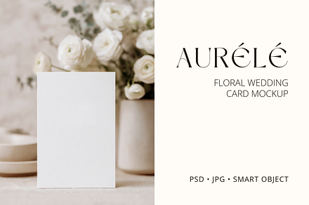 Elegant Floral Invitation Mockup