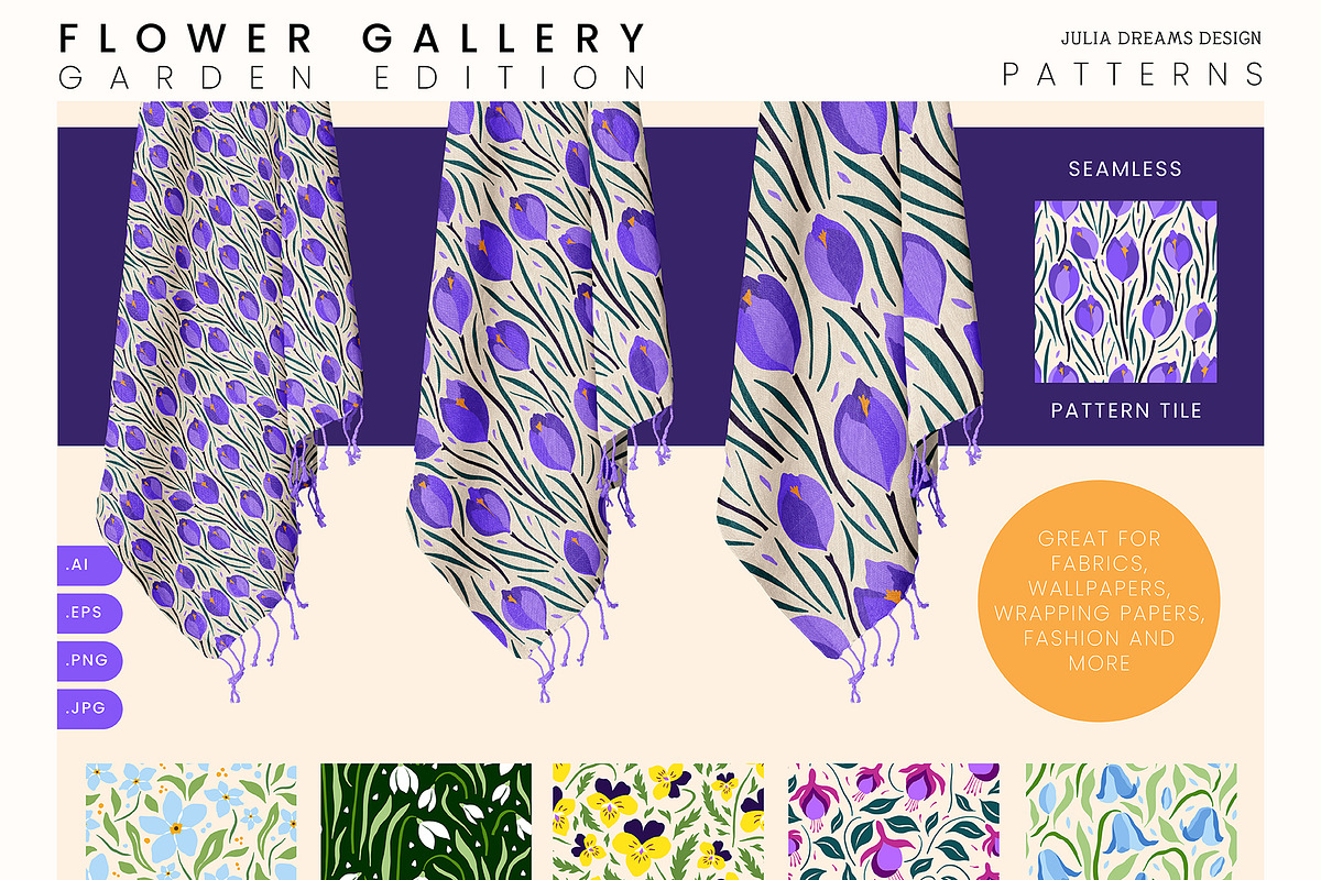 Flower Gallery Garden Edition, a Texture Illustration by Julia Dreams (Photo 4 of 10)