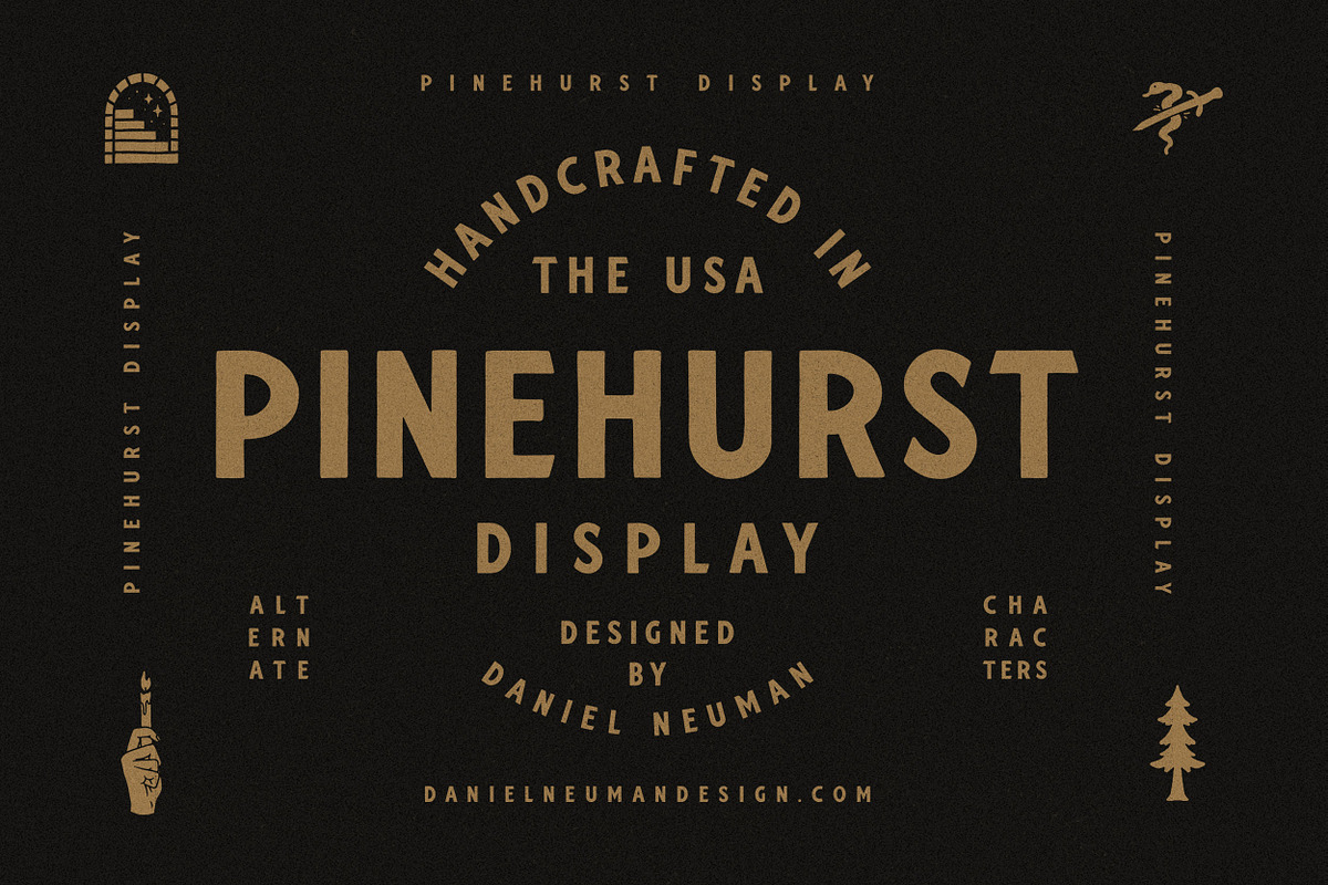 Pinehurst | Bold Display Typeface, a Sans Serif Font by Daniel Neuman (Photo 1 of 7)