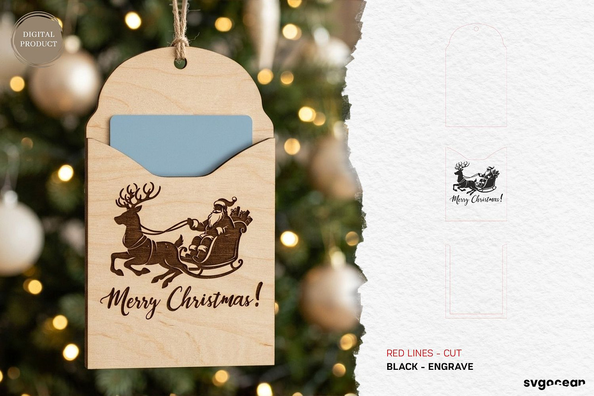 Christmas Card Holders SVG Bundle, a Decorative Illustration by svgocean (Photo 3 of 25)