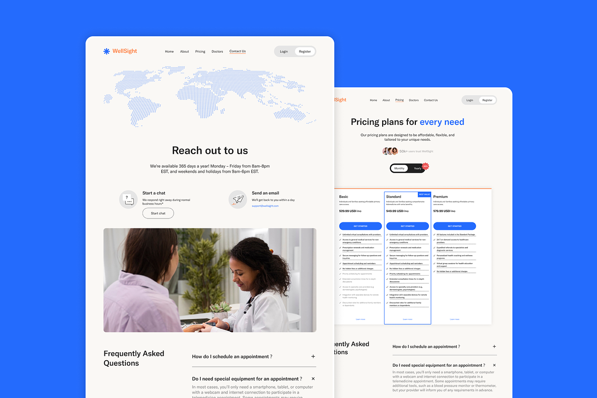 WellSight - Figma Medical Template, a Landing Page Template by Moyin (Photo 2 of 4)