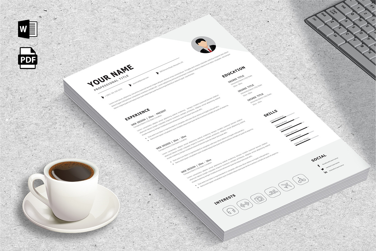 Resume Template 1 pages | Editable, a Resume Template by Blue Digital Studio (Photo 1 of 2)