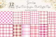 Blush Pink Gingham Plaid Digital Pap, a Texture Illustration by DreamPrint404 (Thumbnail 1 of 3)