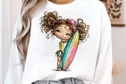 Quirky surfer girl clipart, an Illustration by SinaCreation (Thumbnail 6 of 11)
