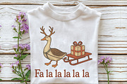 Fa La La Vintage Christmas Goose PNG, an Illustration by CraftArtStudio (Thumbnail 2 of 4)