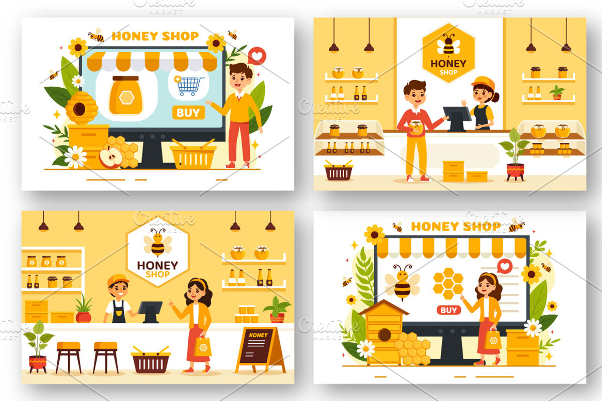 12 Honey Store Illustration, a Food Illustration by denayunebgt (Photo 4 of 4)