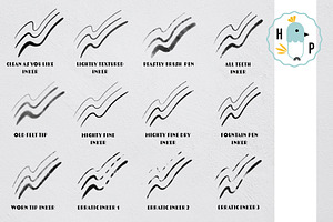 12 Inking Brushes For Procreate