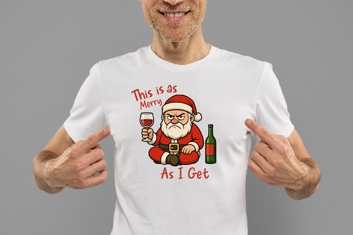 Funny Santa Claus This Is As Merry P, an Illustration by Daily.Designs (Photo 2 of 5)
