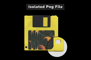 Floppy Disk Cover Mockup Pack Y2K