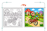 Mushroom Village Coloring Book, a Decorative Illustration by Coco Bloom (Thumbnail 4 of 8)