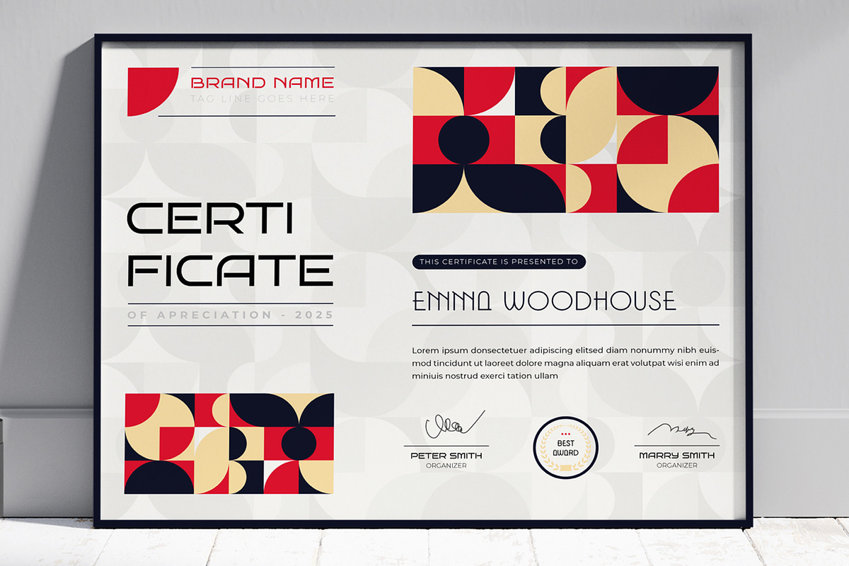 Certificate Layout, a Stationery Template by ContestDesign (Photo 3 of 3)
