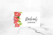 Red Rose Floral Name Card, a Stationery Template by Beyond Muse (Thumbnail 2 of 3)