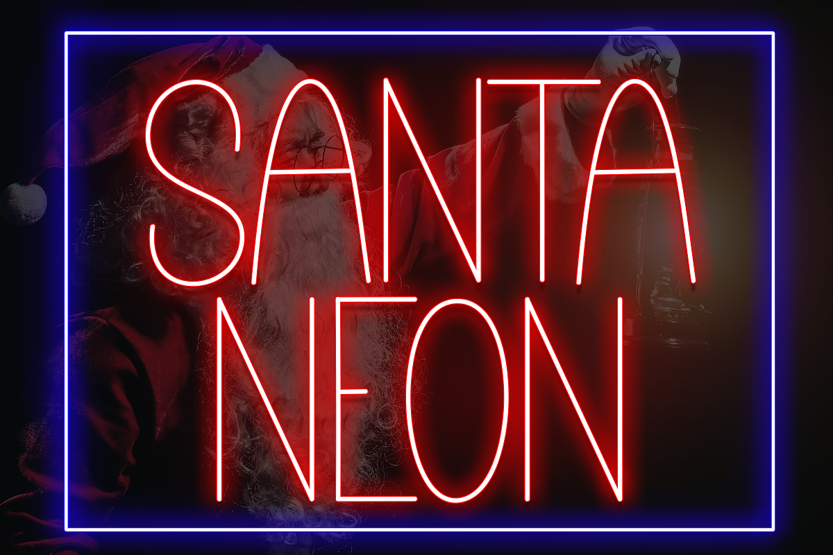 Santa Neon | Script Font, a Script Font by Scratchones (Photo 1 of 8)