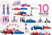 City Life Vector Scenes, an Object Illustration by PavelVinnik (Thumbnail 1 of 3)