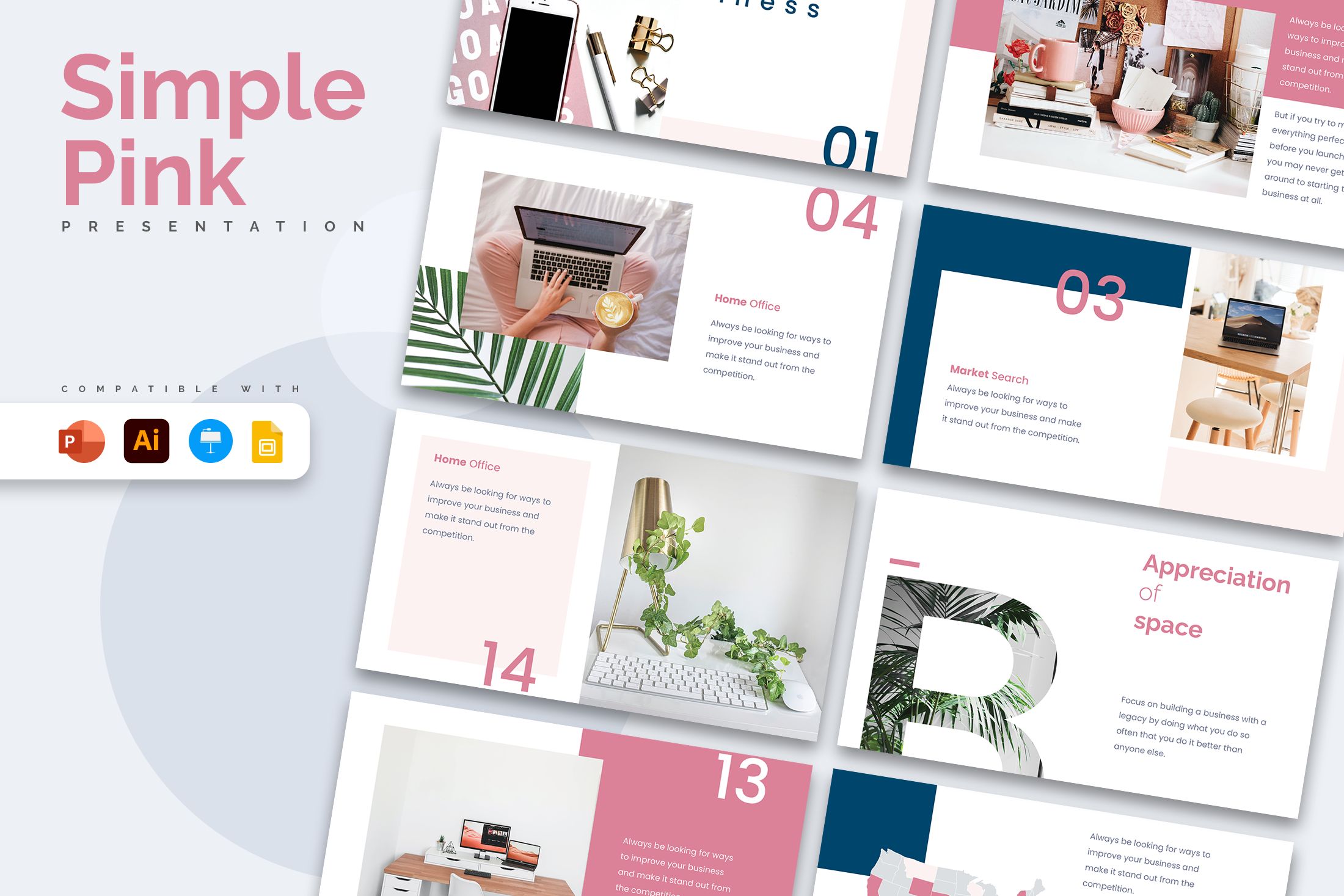 Pink Simple Presentation Template, a Presentation Template by Slidesmash