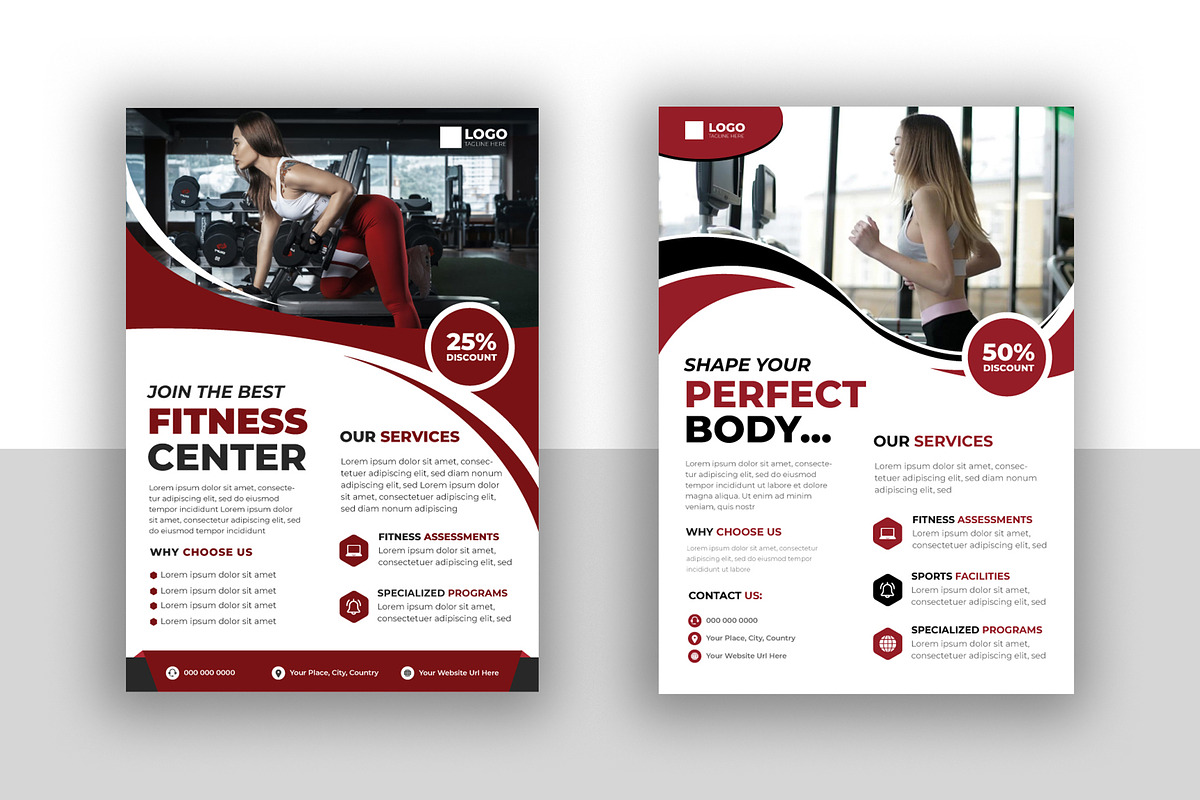 Fitness Gym flyer template design, a Flyer Template by Designgrove