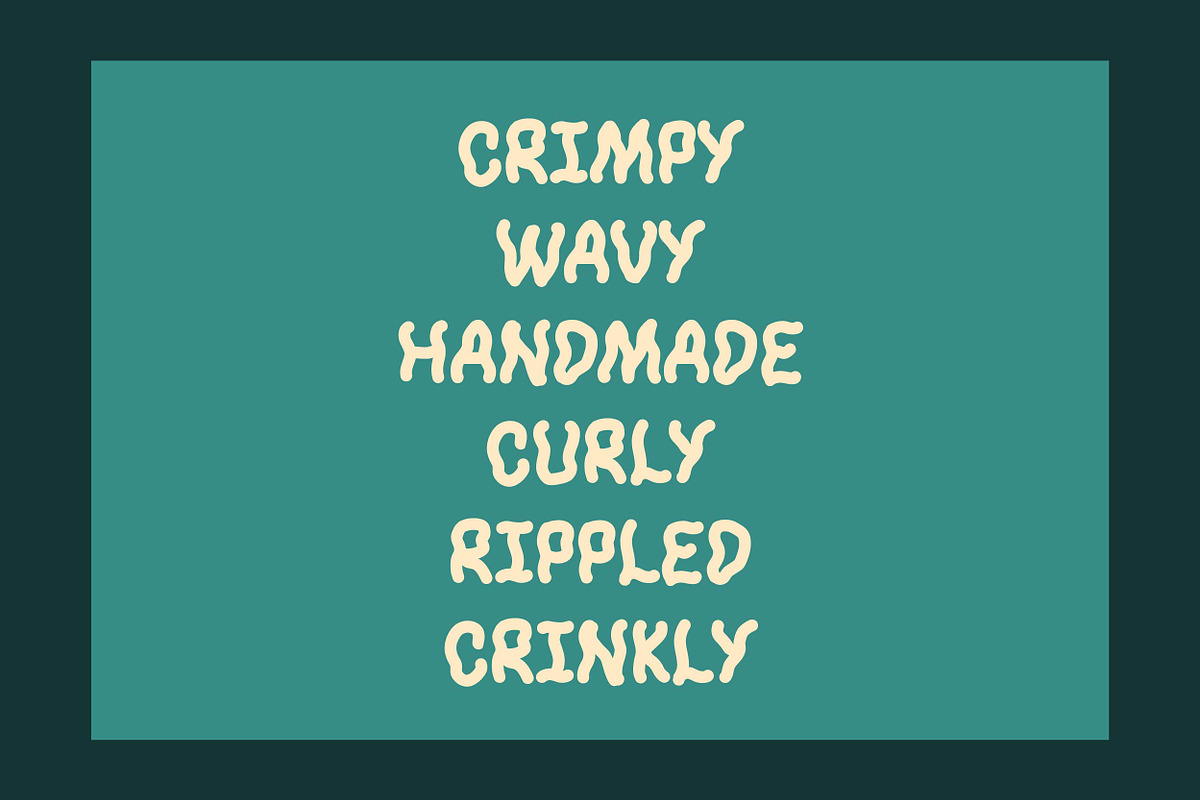 Crimpy - A wavy, crinkly font, a Font by Milk and Searle (Photo 4 of 4)
