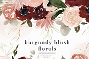 Burgundy Blush Floral Clip Art PNG, a Texture Illustration by Essem Creatives (Thumbnail 1 of 9)