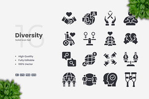 Diversity Solid Icons