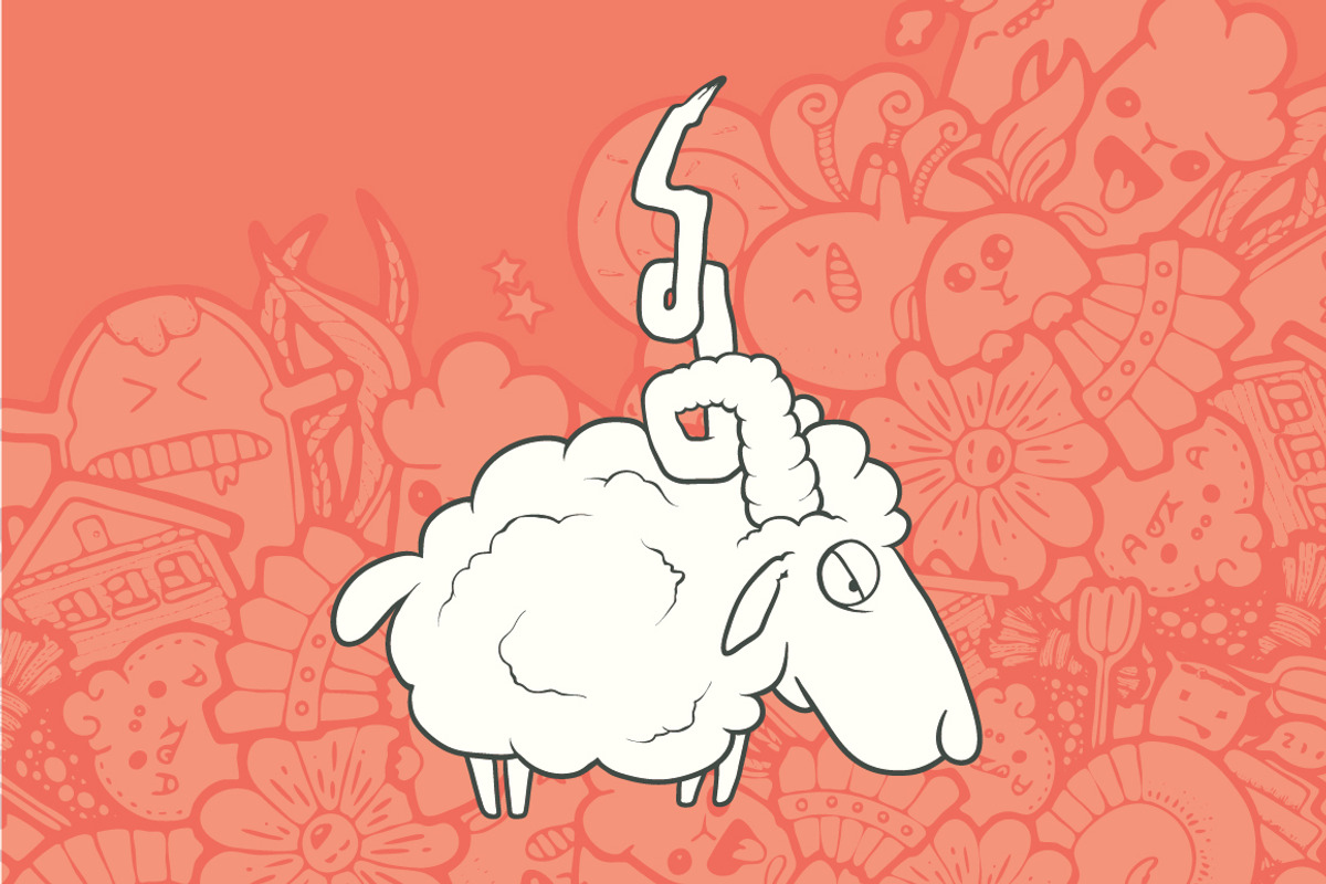 Cute Hand Drawn Sheep, an Animal Illustration by Andrew Bzh.