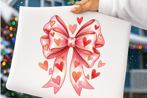 Valentines Day Coquette Bow PNG, an Illustration by SinaCreation