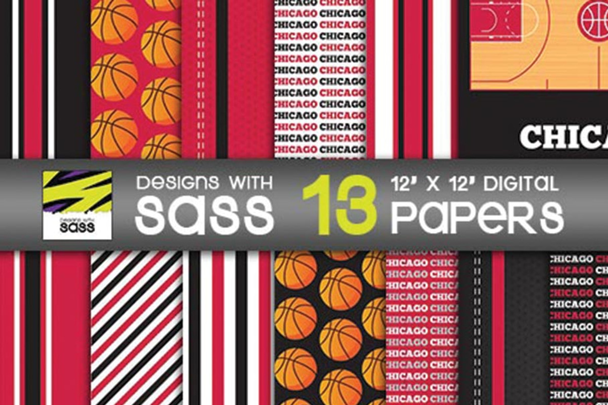 Chicago, Bulls Basketball Pattern, a Pattern Graphic by Designs With Sass (Photo 1 of 2)