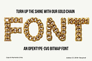 Gold Chain 3D Font, a Font by Loudoun Design Co. (Thumbnail 1 of 6)