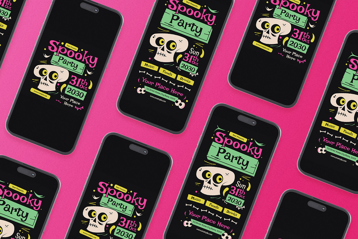 Black Spooky Party Flyer Set, a Flyer Template by Aiyari Graphic (Photo 2 of 3)