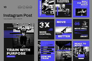 Fitness Perfomance Social Media, a Social Media Template by Pitchlook.Studio
