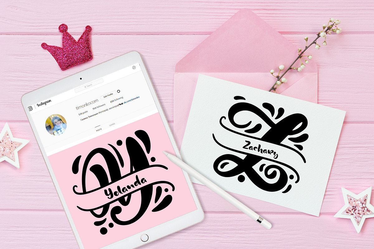 Split Letter Name Font preview 8