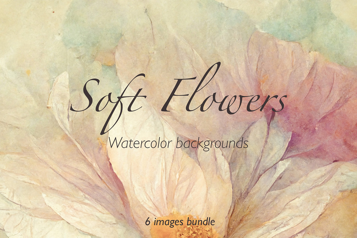 Soft watercolour flowers set, a Texture Graphic by Olha Klein (Photo 1 of 4)