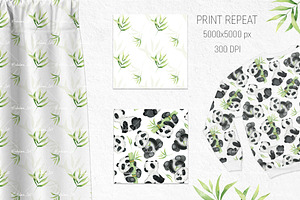 Panda Clipart & Seamless Patterns