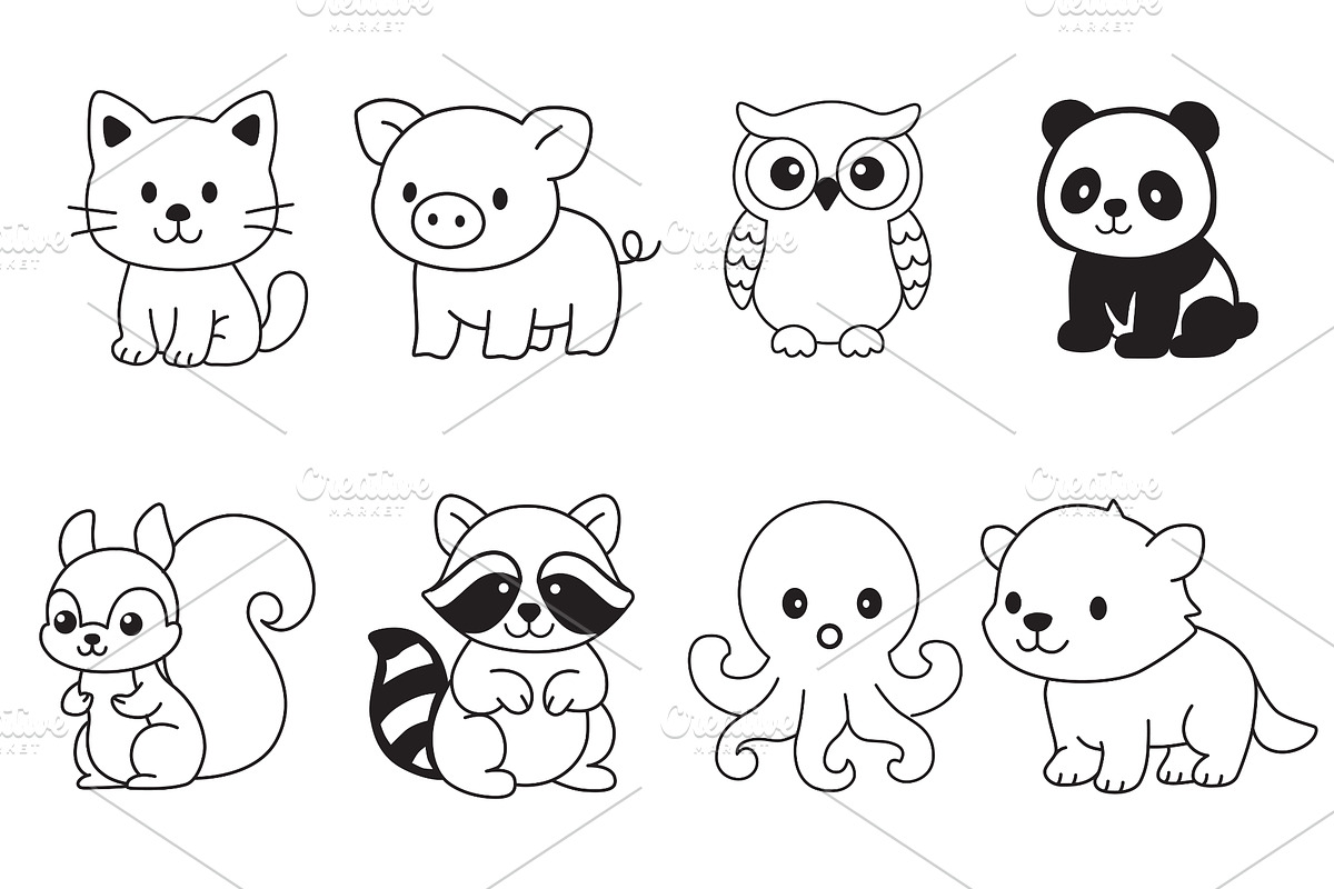 20 Cute animals vector, an Animal Illustration by aivos (Photo 5 of 6)
