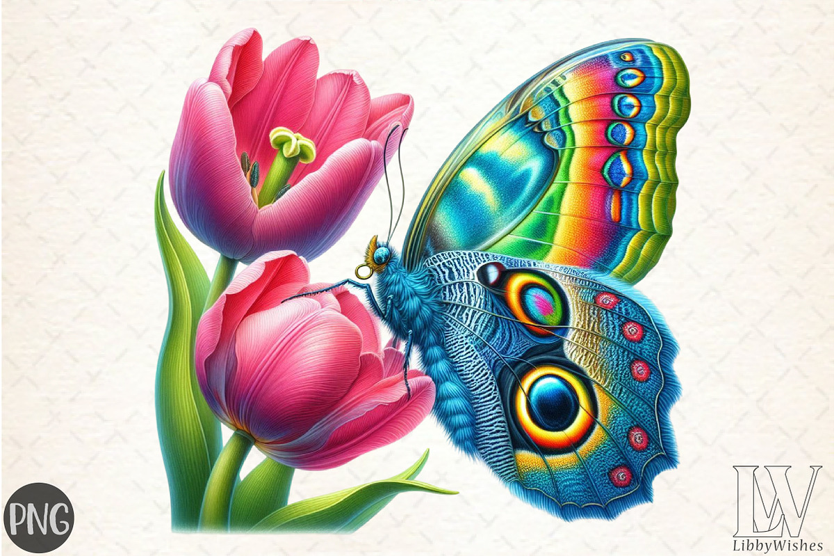 Spring Flower & Butterfly Sublimatio, an Illustration by Libby Wishes (Photo 1 of 4)