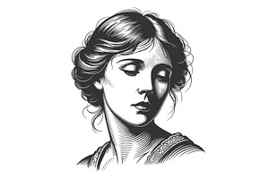 Elegant Classical Woman Portrait, a Person Illustration by AlexArt