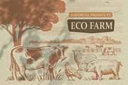Vintage village. Vector set., an Animal Illustration by bioraven (Thumbnail 12 of 13)