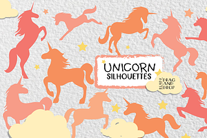 UNICORN SILHOUETTES * PASTELS*