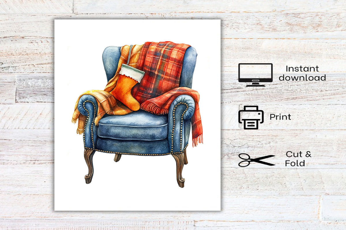 Cozy Rustic Christmas Clipart, an Illustration by Canvas Craft (Photo 7 of 7)
