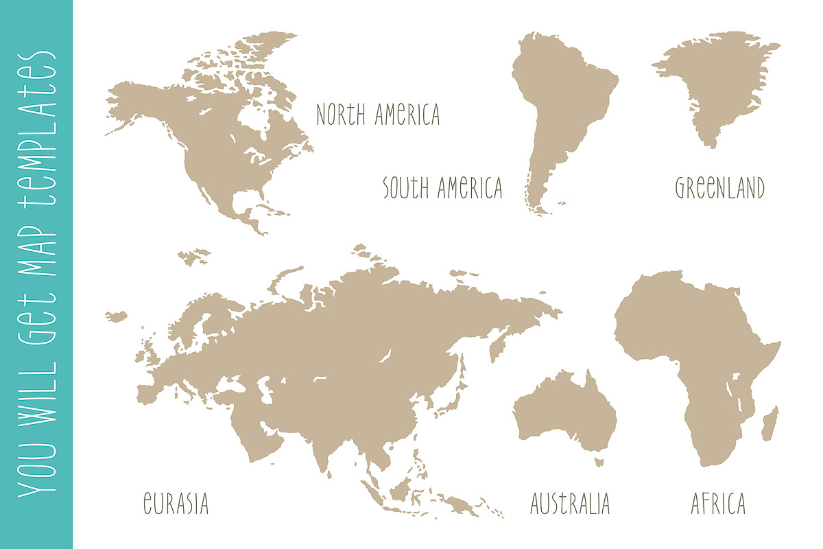 Cute Animals Vector World Map, an Animal Illustration by Pingebat (Photo 5 of 14)
