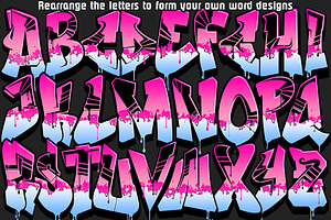 Graffiti Alphabet - Pink Power