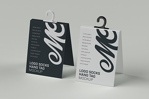 Set Of Folding Hanging Tag Mockups