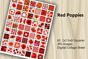 Digital Collage Sheet  Red Poppies, a Print Template by Kseniya-Omega (Thumbnail 1 of 3)