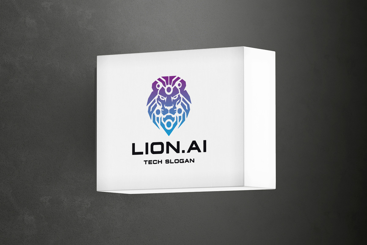 Intelligent Ai and Digital Lion Logo, a Branding & Logo Template by Design_Planet (Photo 2 of 2)