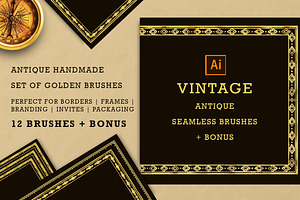 Golden Vintage AI Brushes + BONUS