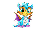 Cute Dragon Coloring Book Page, an Animal Illustration by Ghagra (Thumbnail 3 of 6)