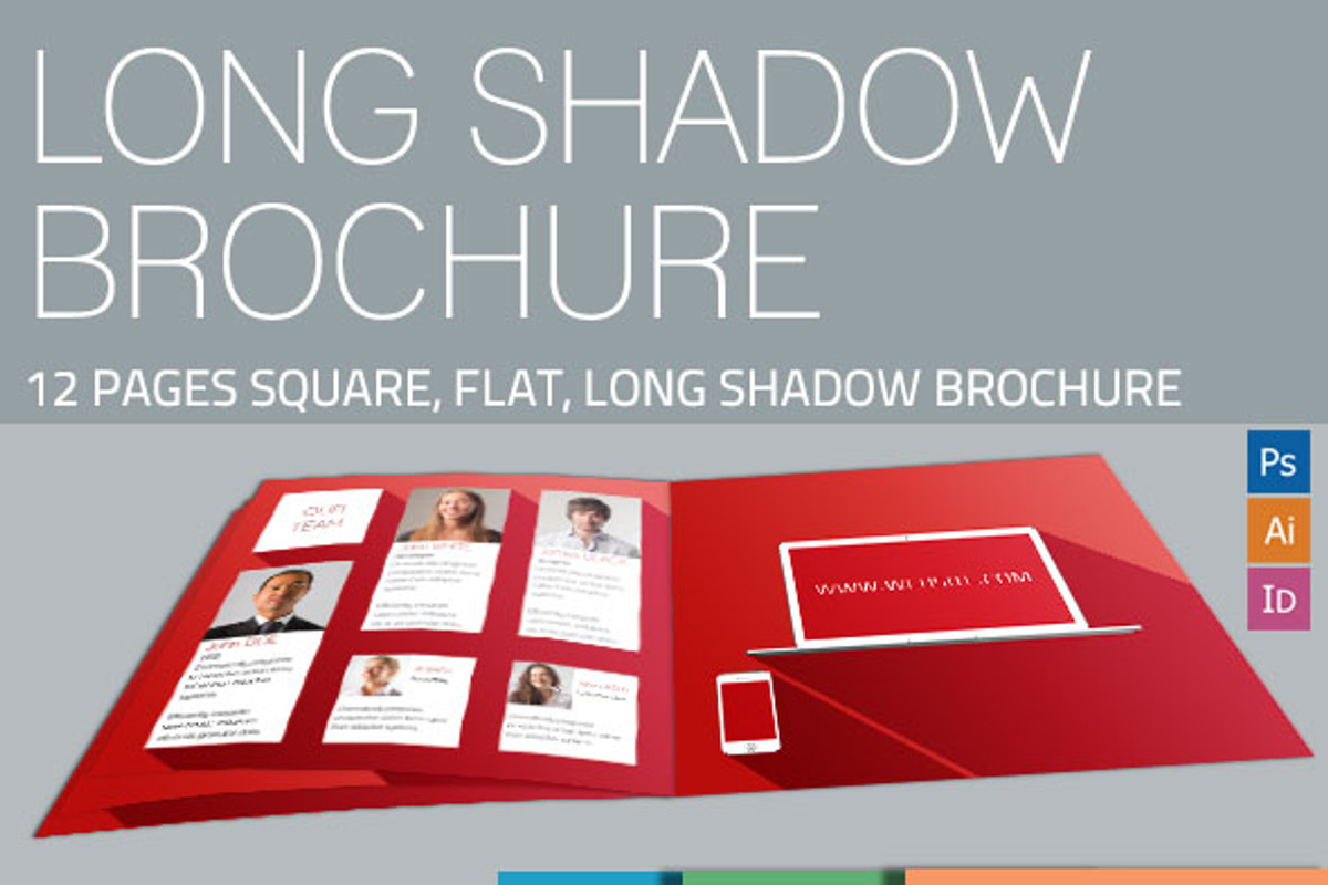 Long Shadow Square Brochure Template, a Brochure Template by 8Link (Photo 2 of 2)
